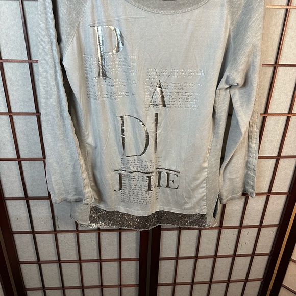 Trendy Gray Long Sleeve Women's Top - Picture 9 of 12